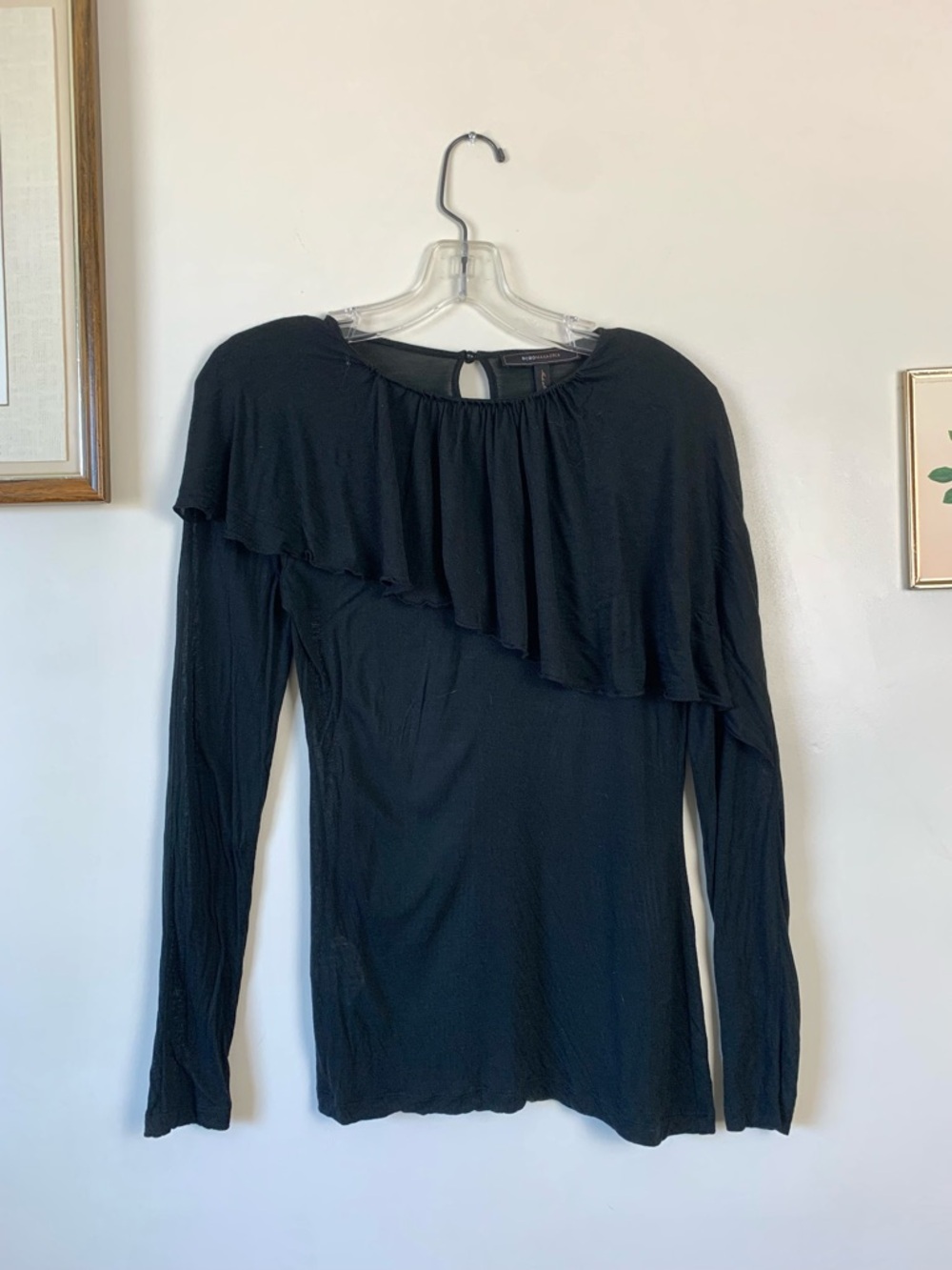 Y2K BCBG Sheer Black Overlay Long Sleeve